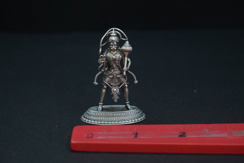 Pure Silver Antique Hanuman Standing With Gaja Idol 29.37G By Mahita Collections
