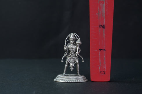 Pure Silver Antique Hanuman Standing With Gaja Idol 29.37G By Mahita Collections