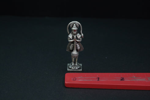 Pure Silver Antique Bhakt Hanuman Murti 32.24G Idol By Mahita Collections
