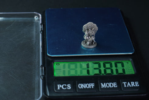 Pure Silver Antique Kamadhenu Small Idol 13.80G By Mahita Collections