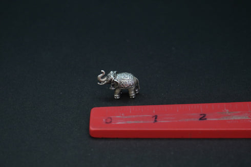 Pure Silver Antique Trunk Up Elephant Idol 12.15G By Mahita Collections