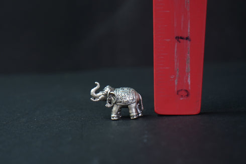 Pure Silver Antique Trunk Up Elephant Idol 12.15G By Mahita Collections
