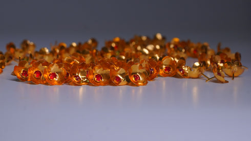 Pure Silver Gold Plated Kundan Flowers Pack Of 108 43G