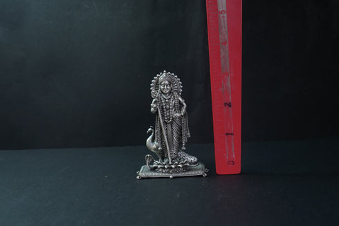 Pure Silver Antique Murugan Idol Standing 137.72G By Mahita Collections