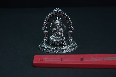 Pure Silver Antique Arch Ganesh - 2D - 59.42G By Mahita Collections