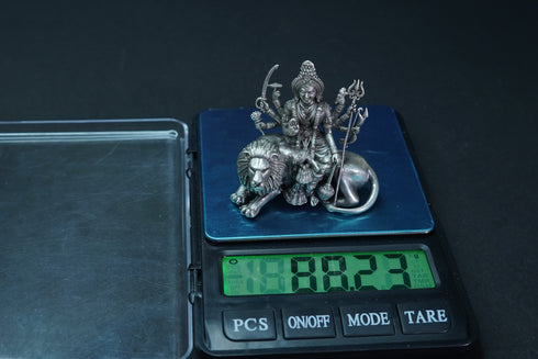 Pure Silver Antique Durgadevi Sitting 88.32G By Mahita Collections