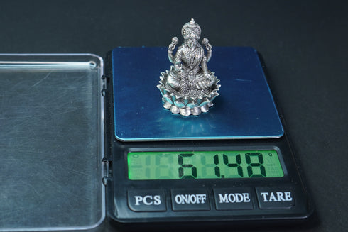 Pure Silver Antique Lotus Laxmi 61.51G By Mahita Collections