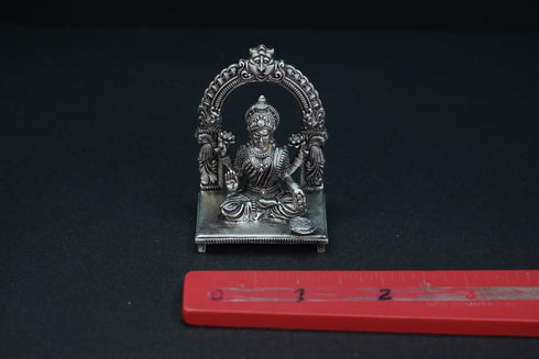 Pure Silver Antique Dhanalaxmi With Frame Sitting 54.49G By Mahita Collections