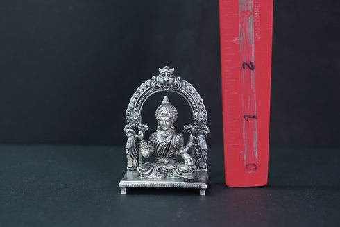 Pure Silver Antique Dhanalaxmi With Frame Sitting 54.49G By Mahita Collections