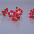 Pure Silver Enamel Red Color Flowers 18G (Pack Of 10)