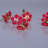 Pure Silver Enamel Red Color Flowers 18G (Pack Of 10)