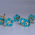 Pure Silver Enamel Blue Color Flowers 18G (Pack Of 10)