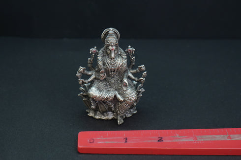 Pure Silver Antique Varahi Devi Sitting On Lotus Big 83.71G By Mahita Collections