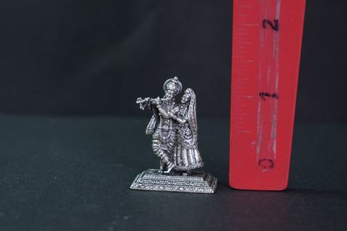 Pure Silver Antique Radha Krishna Standing 21.10G By Mahita Collections