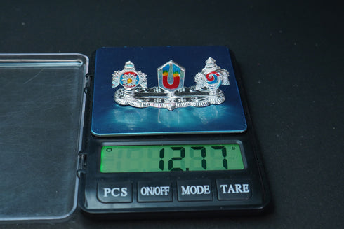 Pure Silver Antique Shanku Chakram Namam With Colours R,Y,B 12.45G By Mahita Collections