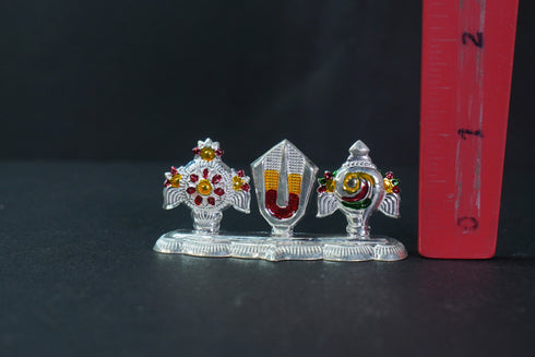 Antique Pure Silver Shanku Chakram Namam With Colours R.Y.W 11.10G By Mahita Collections