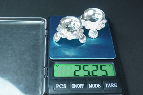 Pure Silver Antique Lamp With Stand 25.55G By Mahita Collections