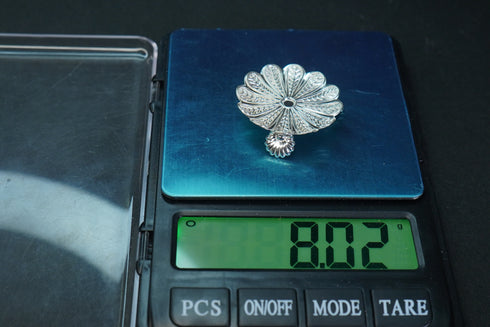 Pure Silver Antique Flower Stand 8.02G By Mahita Collections