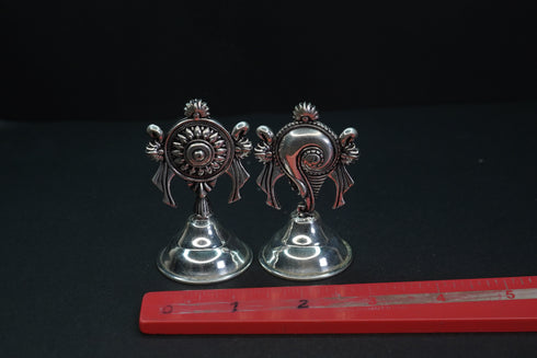 Pure Silver Antique Shanku Chakram Big 62.33G By Mahita Collections