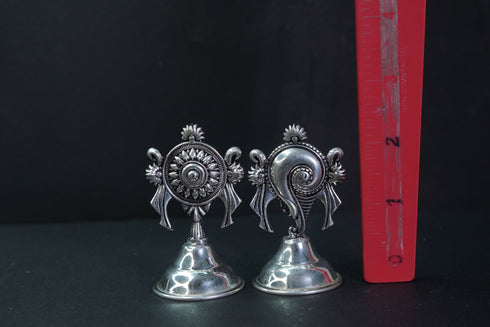 Pure Silver Antique Shanku Chakram Big 62.33G By Mahita Collections