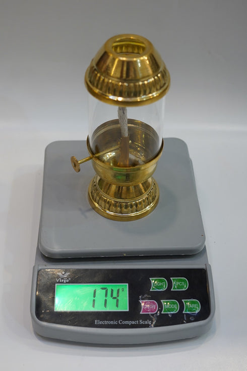Glass Cover Brass Diya 174g
