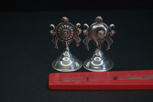 Pure Silver Antique Shanku Chakram Small 27.94G By Mahita Collections