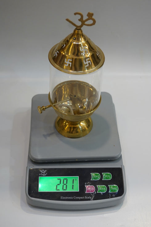 Brass Oil Lamp with Cover 281g