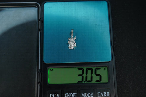 Pure Silver Sitting Hanuman With Gadha Locket 3.05G By Mahita Collections