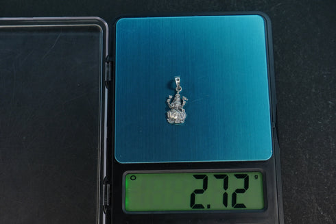 Pure Silver Lotus Laxmi Devi Locket 2.72G By Mahita Collections