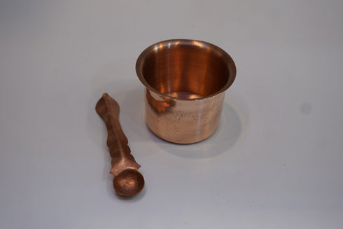 Copper Panchapatra with spoon for pooja 40g (Pack of 2)