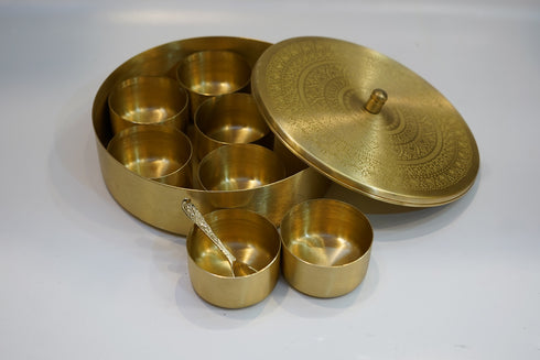 Vintage Brass Masala Box 771g