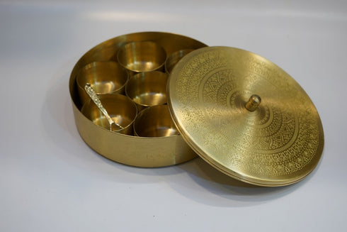 Vintage Brass Masala Box 771g