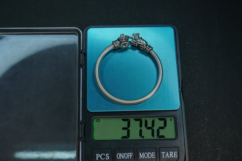 Pure Silver Stnelling Kada (Antique) 37.26G By Mahita Collections