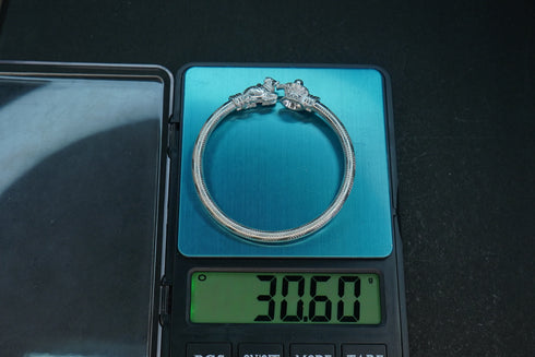 Pure Silver Stnelling Kada (Silver) 30.41G By Mahita Collections
