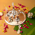 Servdharm Silver Plated Rudraksha Pooja Thali Set with Premium Gift Box