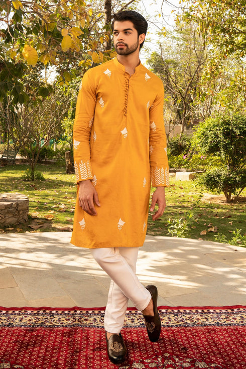 Kzari Radiant Sunflower Yellow Kurta