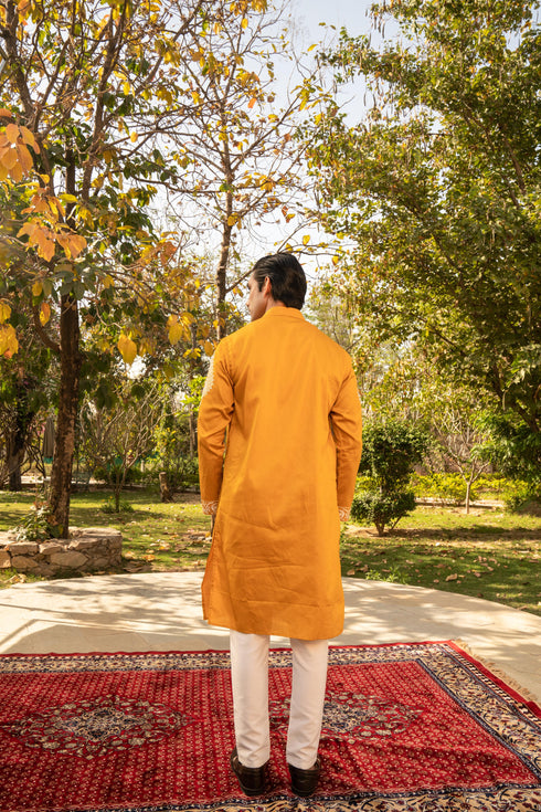 Kzari Sophisticated Oyster Yellow Kurta