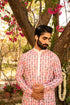 Kzari Vibrant Coral Pink Digital Print Kurta