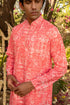 Kzari Dreamy Flamingo Peach Printed Kurta