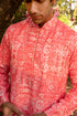 Kzari Dreamy Flamingo Peach Printed Kurta