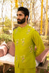 Kzari Fresh Lawn Green Bandi Kurta Set
