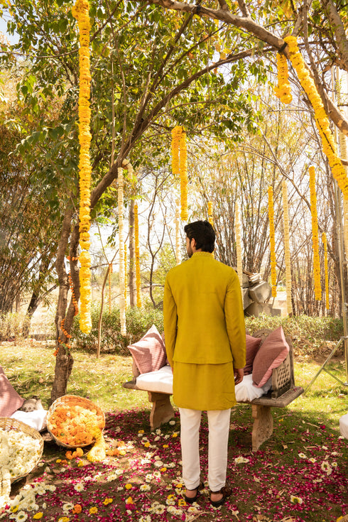 Kzari Serene Aquamarine Bandi Kurta