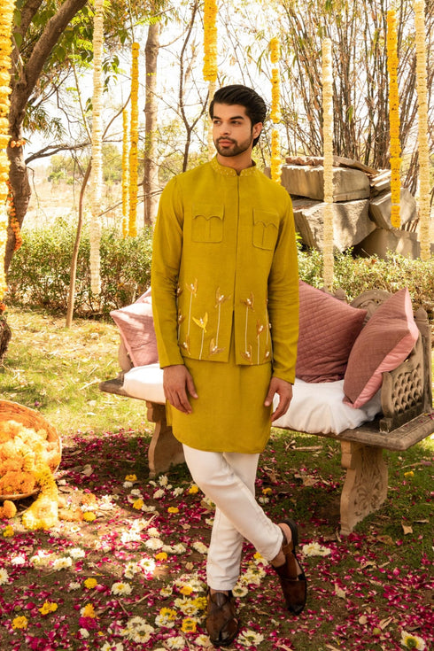 Kzari Serene Aquamarine Bandi Kurta