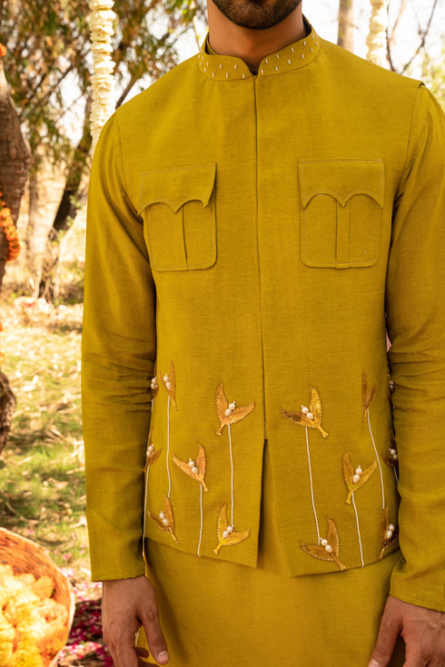 Kzari Serene Aquamarine Bandi Kurta