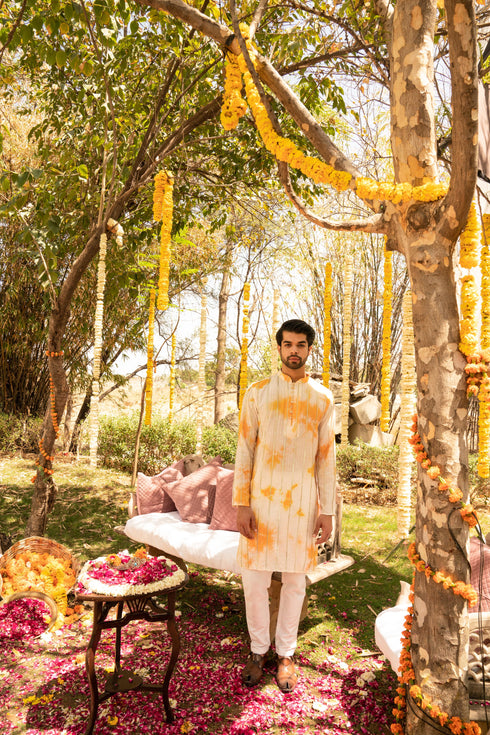 Kzari Elegant Hazelnut Gota Line Kurta