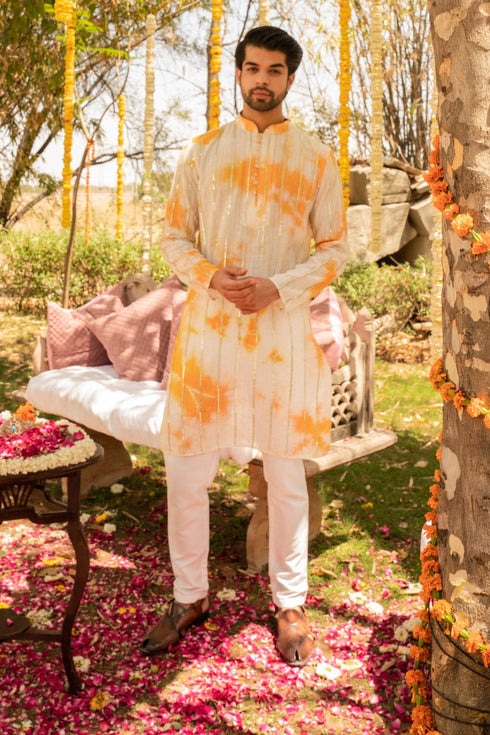 Kzari Elegant Hazelnut Gota Line Kurta