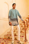 Kzari Oceanic Pacific Blue Shaded Indowestern