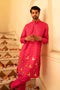 Kzari Delightful Strawberry Pink Crystal Mirror Kurta Set