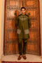 Kzari Sophisticated Dark Olive Green Indowestern