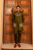 Kzari Sophisticated Dark Olive Green Indowestern